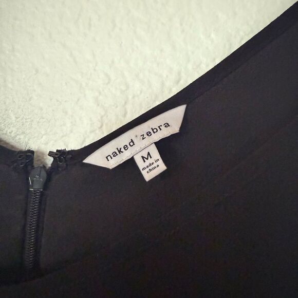 Naked Zebra Black Slip Mini Dress Spaghetti Strap - Picture 6 of 6